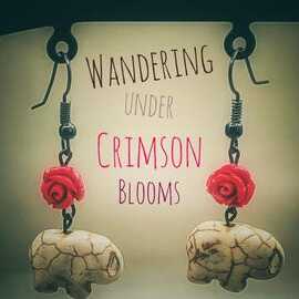 Red Rose Elephant Earrings